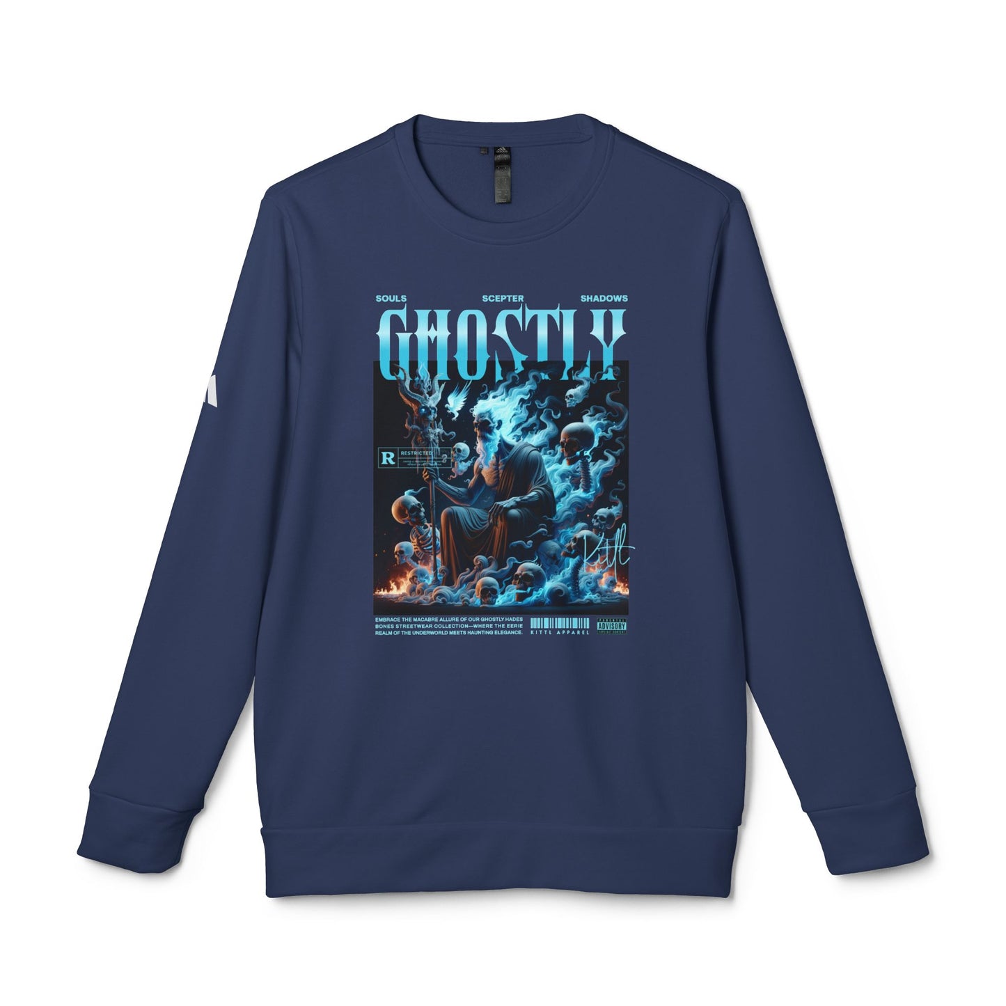 adidas urban ghostly design fleece crewneck sweatshirt