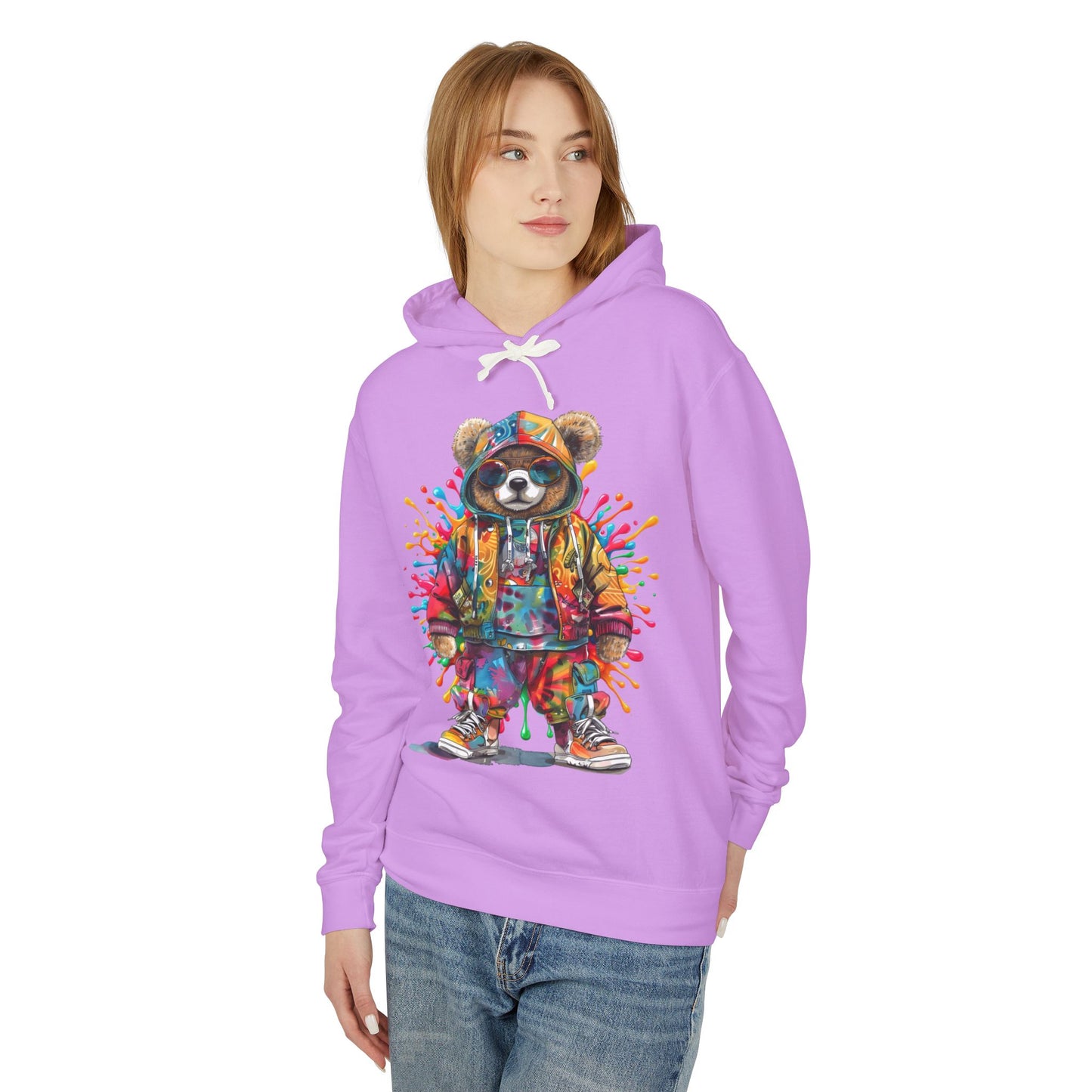 urban bear design hooded sweatshirt