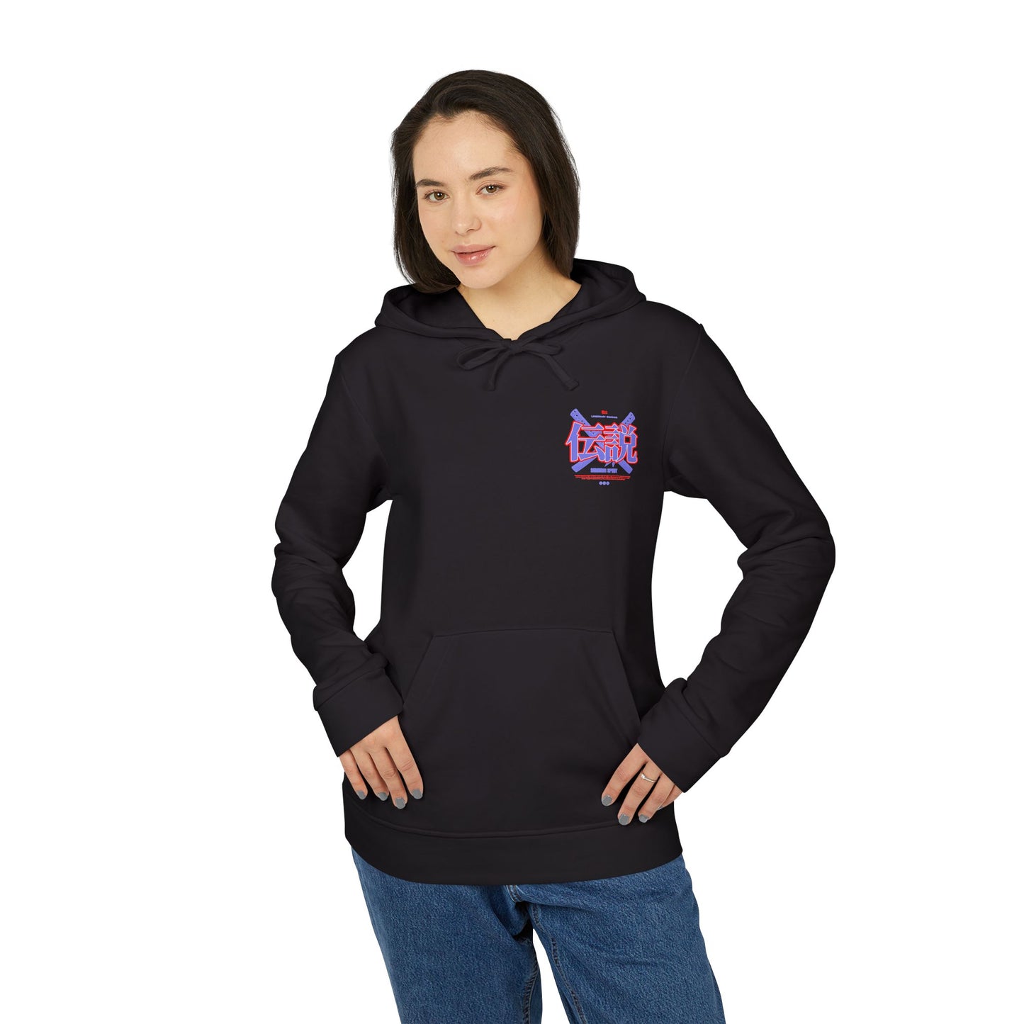 adidas japanese anime design fleece hoodie