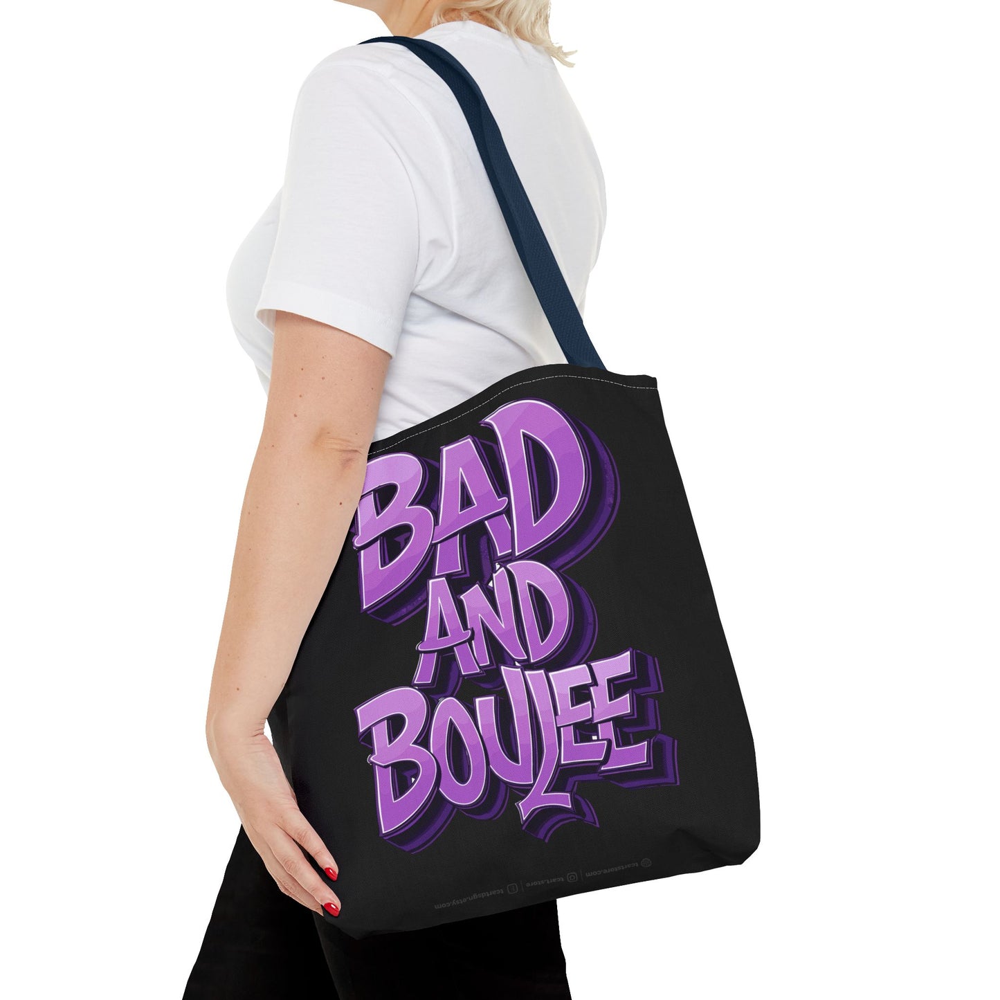bad and boujee tote bag (aop)