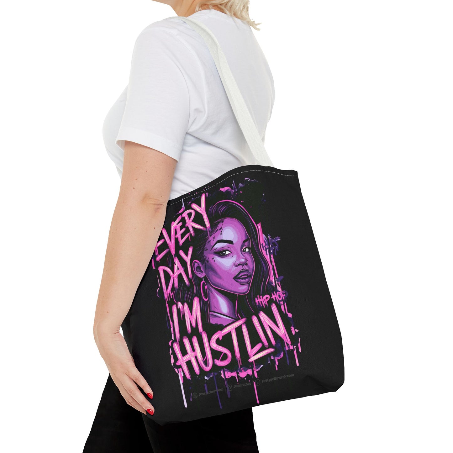 every day i'm hustling tote bag (aop)