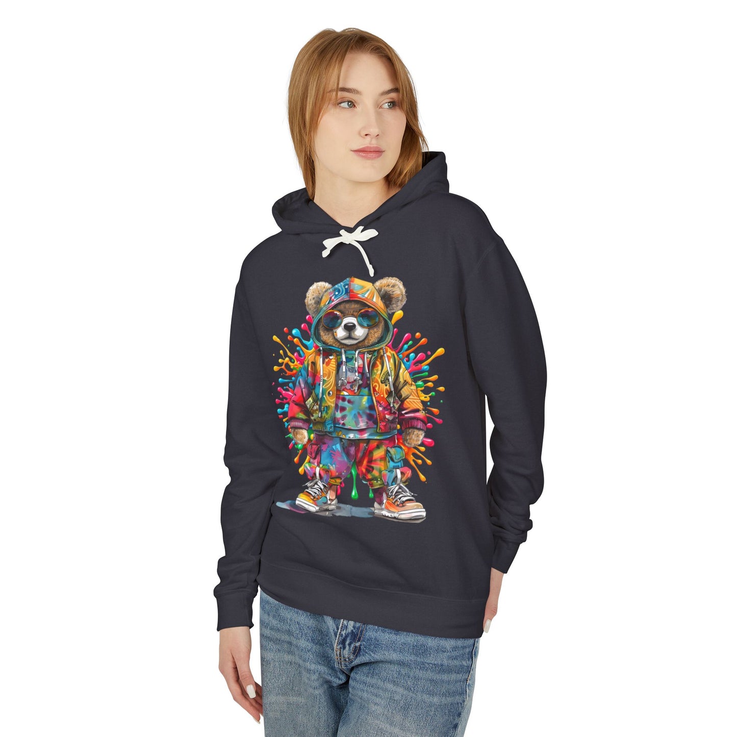 urban bear design hooded sweatshirt