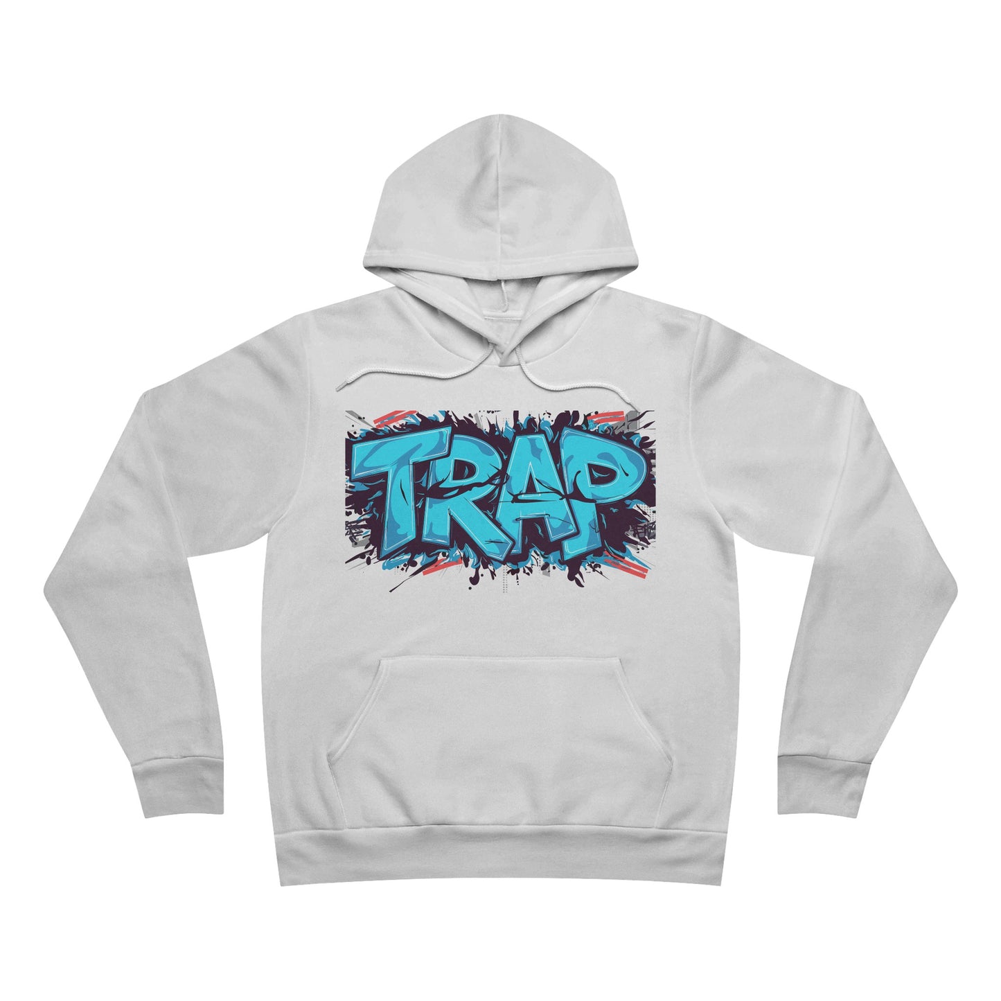 trap urban design fleece pullover hoodie