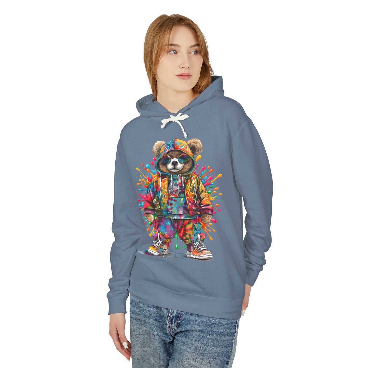 urban bear design hooded sweatshirt