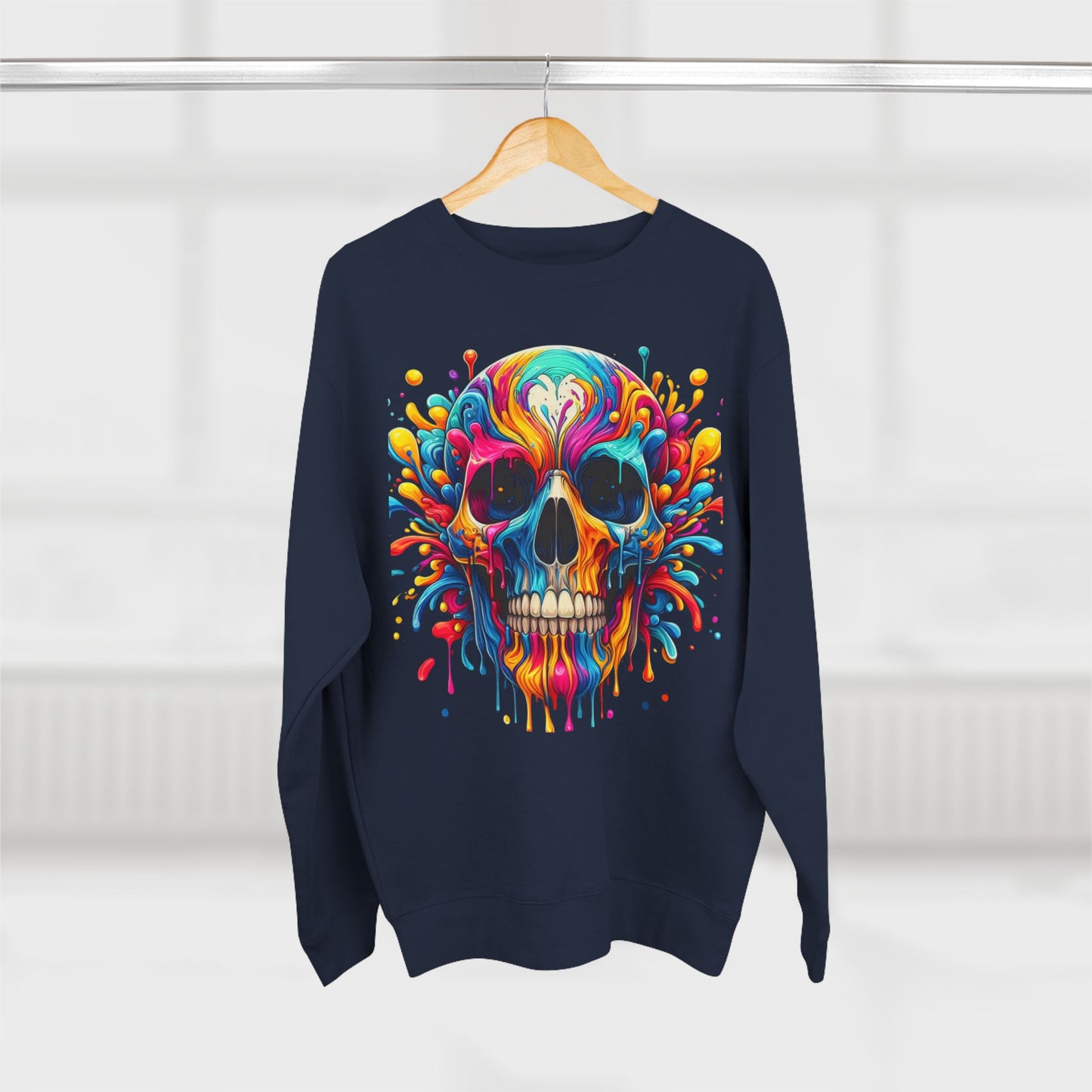 urban skull unisex sweatshirt - edgy streetwear apparel, hipster graphic jumper, cool skeleton pullover, trendy goth clothing, alternative