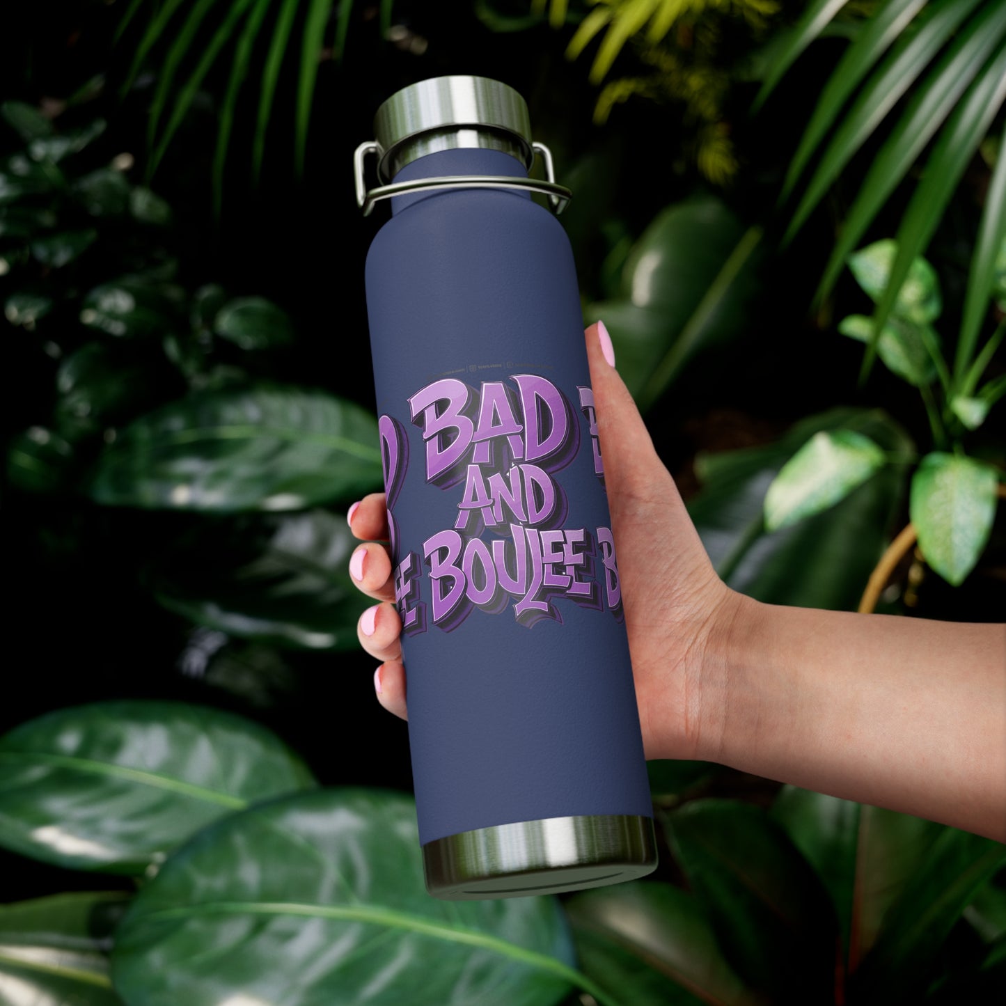 bad and boujee copper vacuum insulated bottle, 22oz