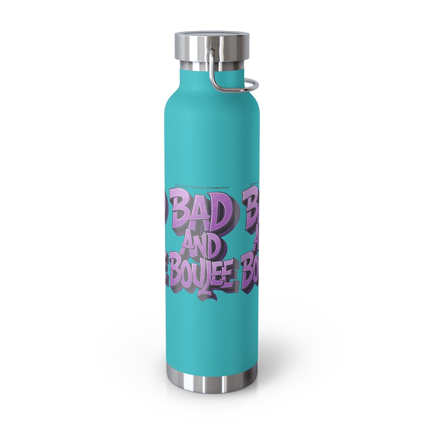 bad and boujee copper vacuum insulated bottle, 22oz