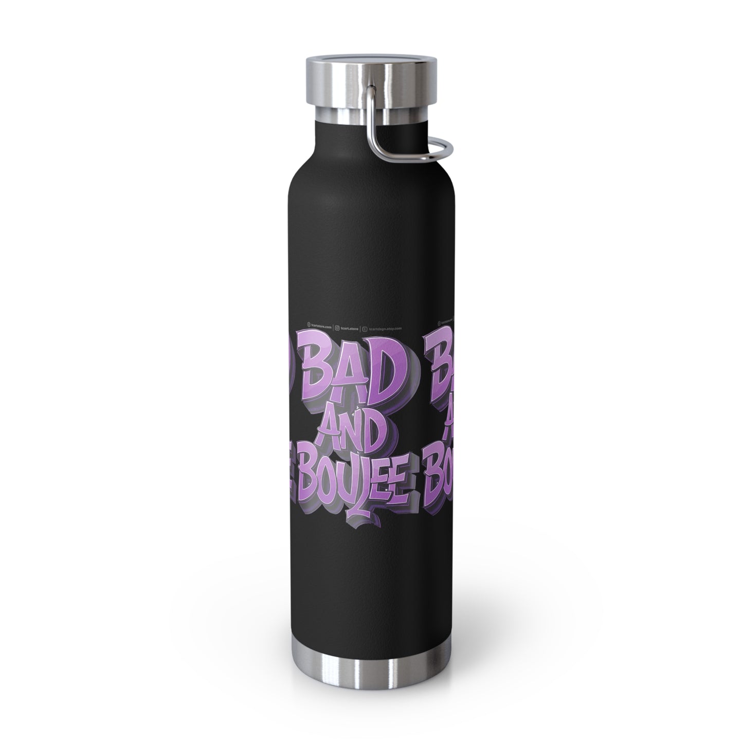 bad and boujee copper vacuum insulated bottle, 22oz