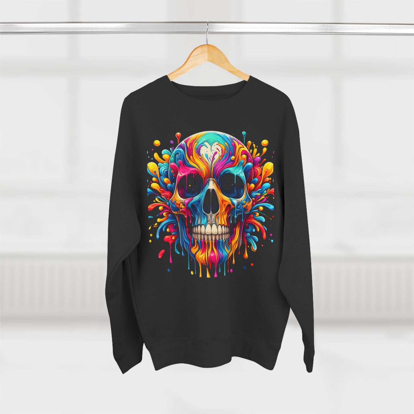 urban skull unisex sweatshirt - edgy streetwear apparel, hipster graphic jumper, cool skeleton pullover, trendy goth clothing, alternative