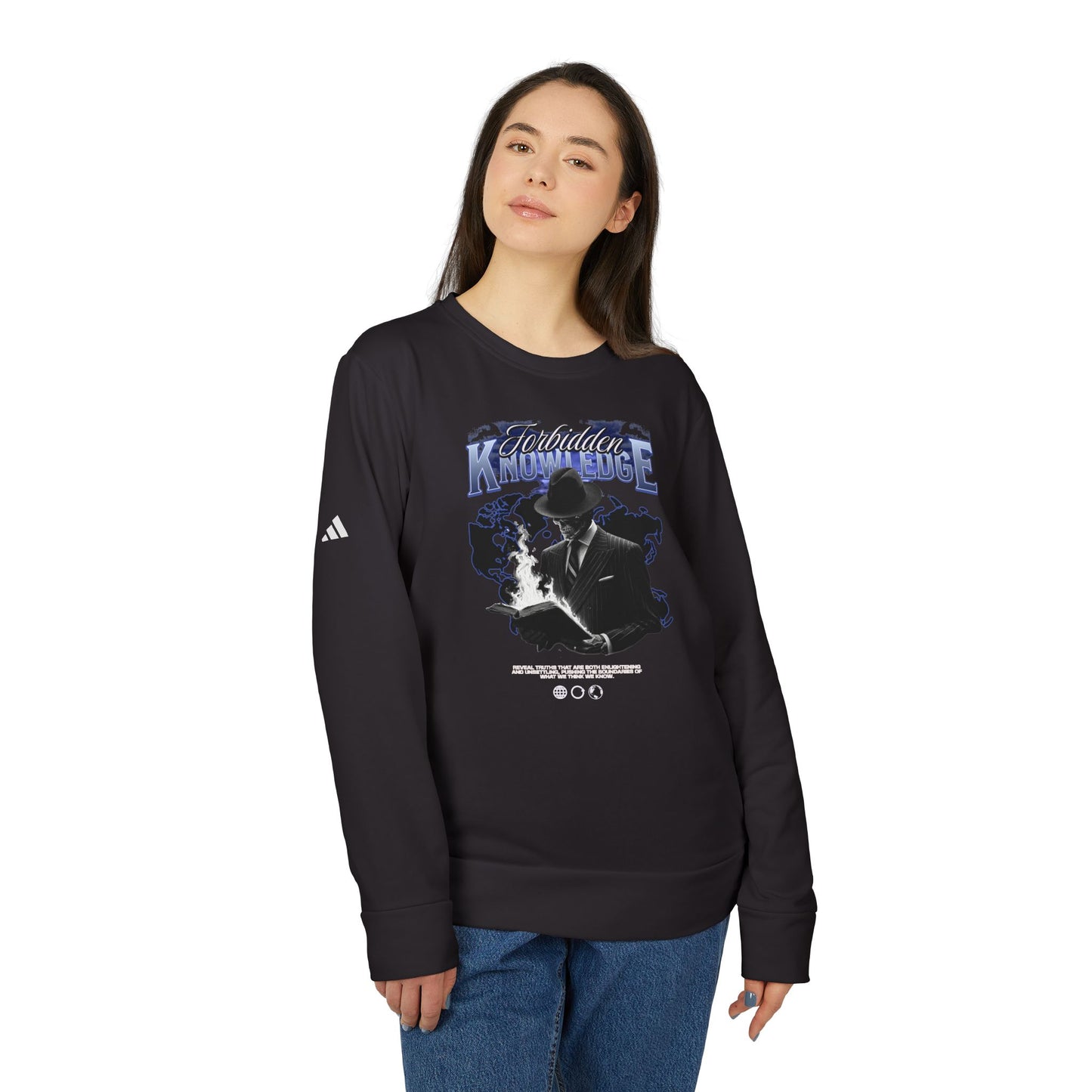 adidas urban design forbidden knowledge fleece crewneck sweatshirt