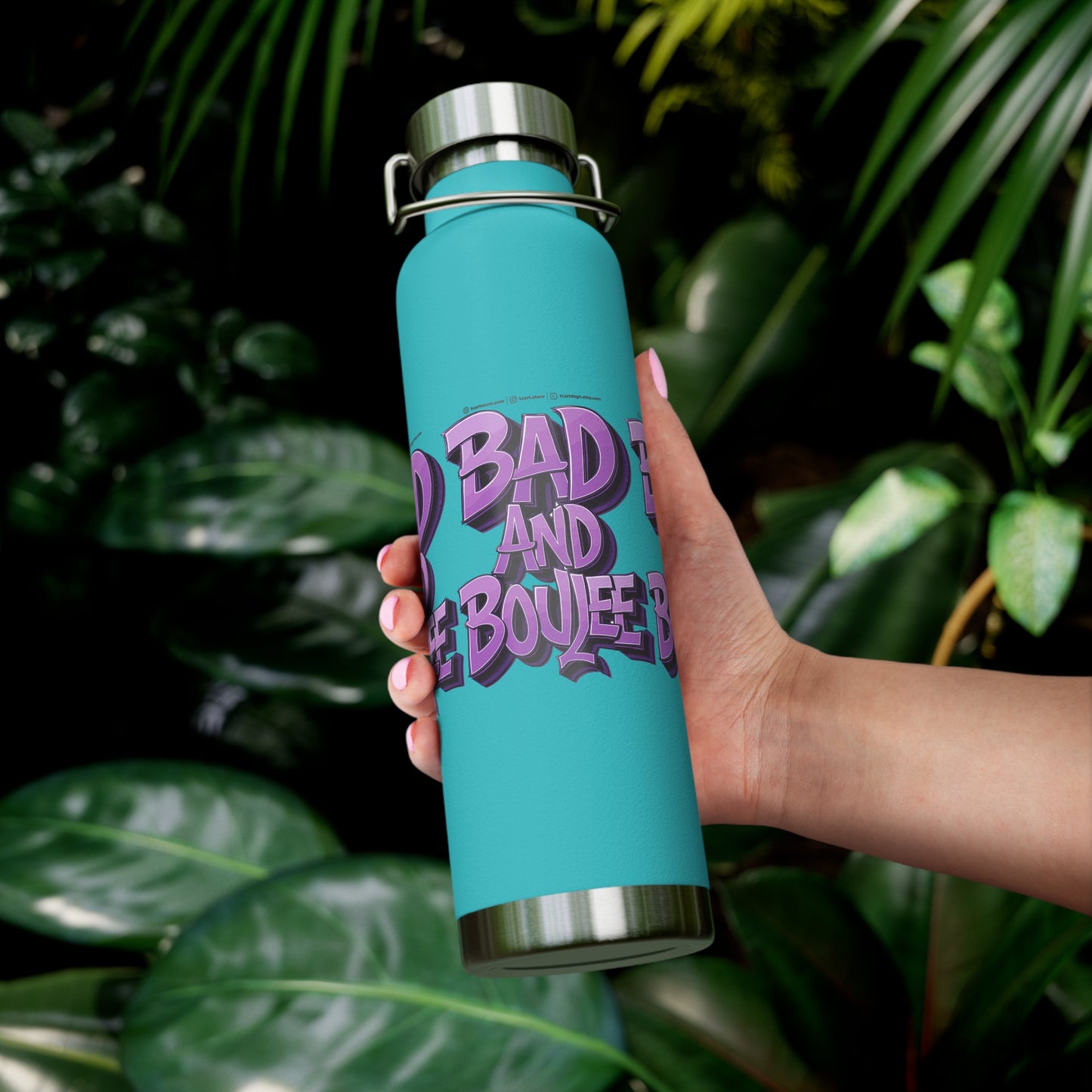 bad and boujee copper vacuum insulated bottle, 22oz