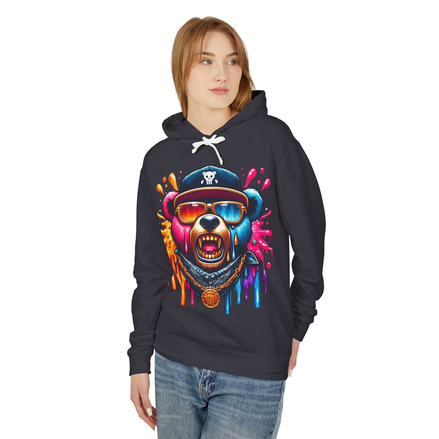 urban hip hop bear hooded sweatshirt