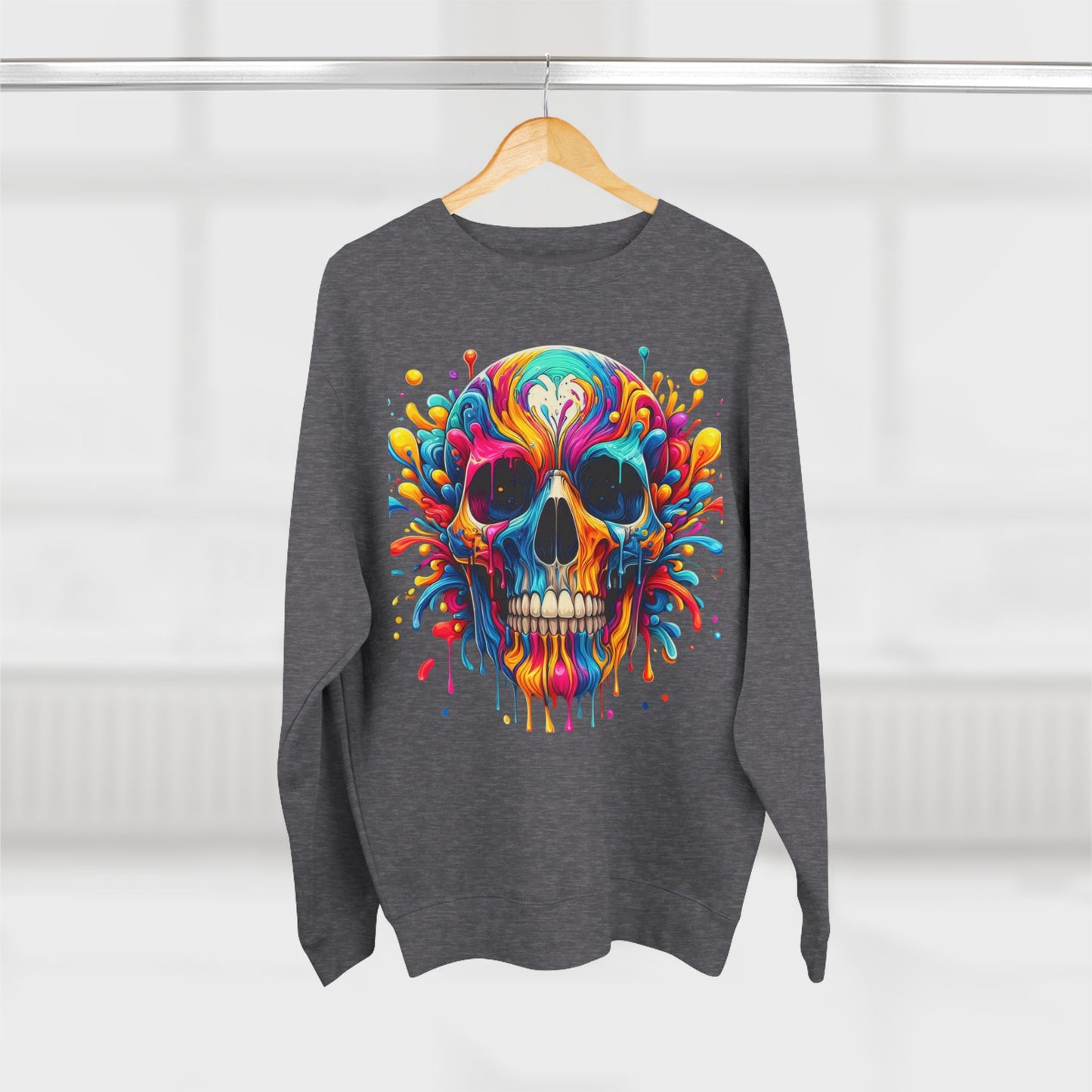 urban skull unisex sweatshirt - edgy streetwear apparel, hipster graphic jumper, cool skeleton pullover, trendy goth clothing, alternative