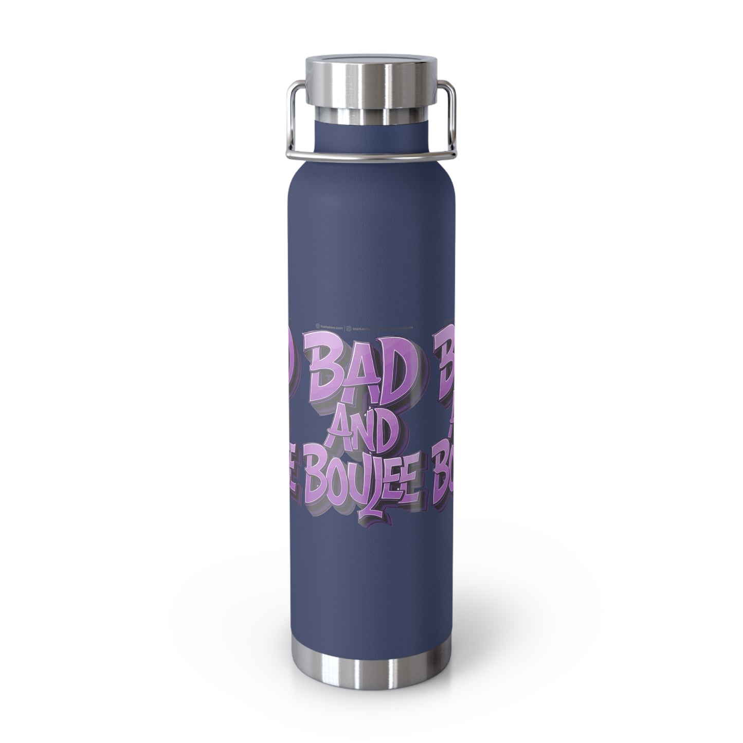 bad and boujee copper vacuum insulated bottle, 22oz