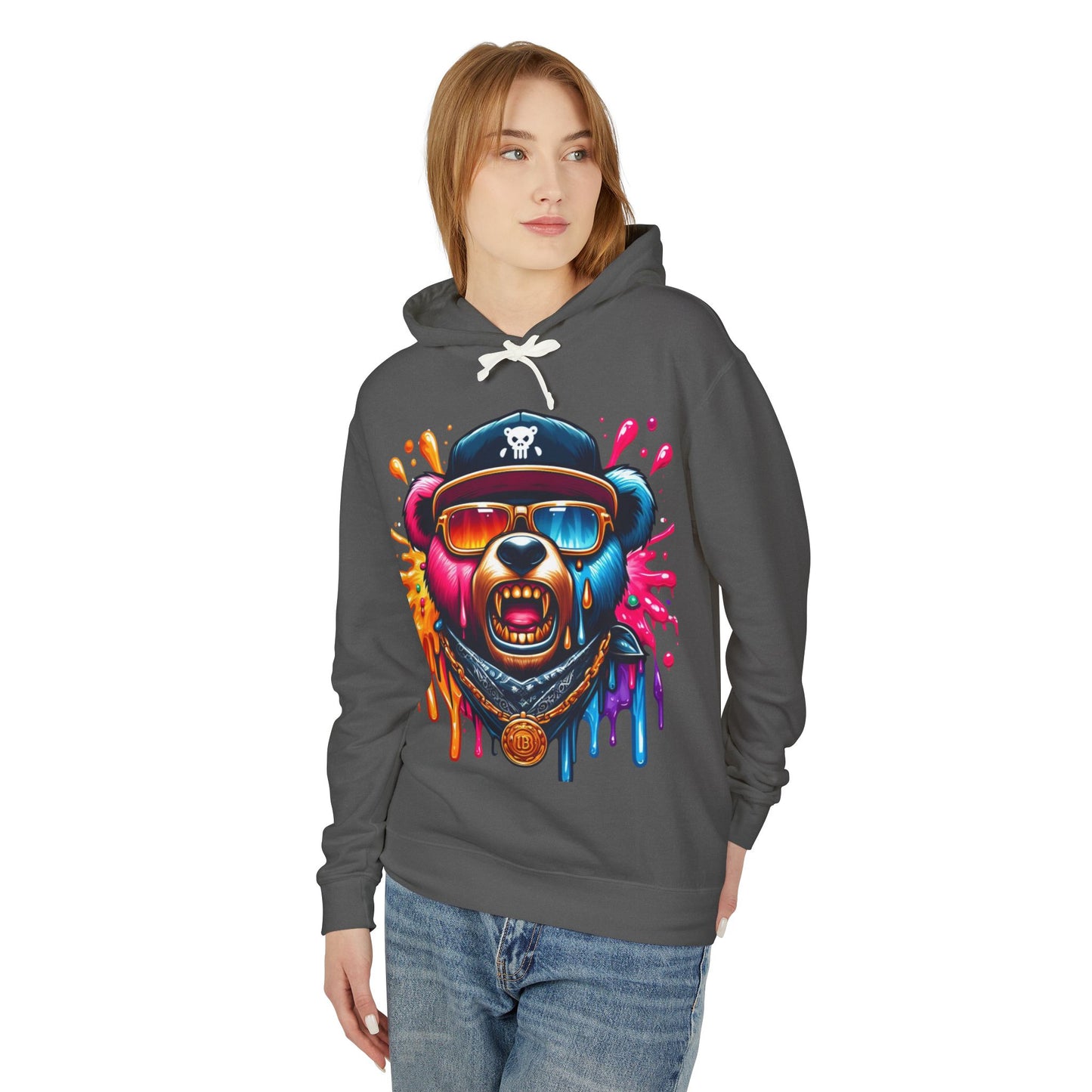 urban hip hop bear hooded sweatshirt