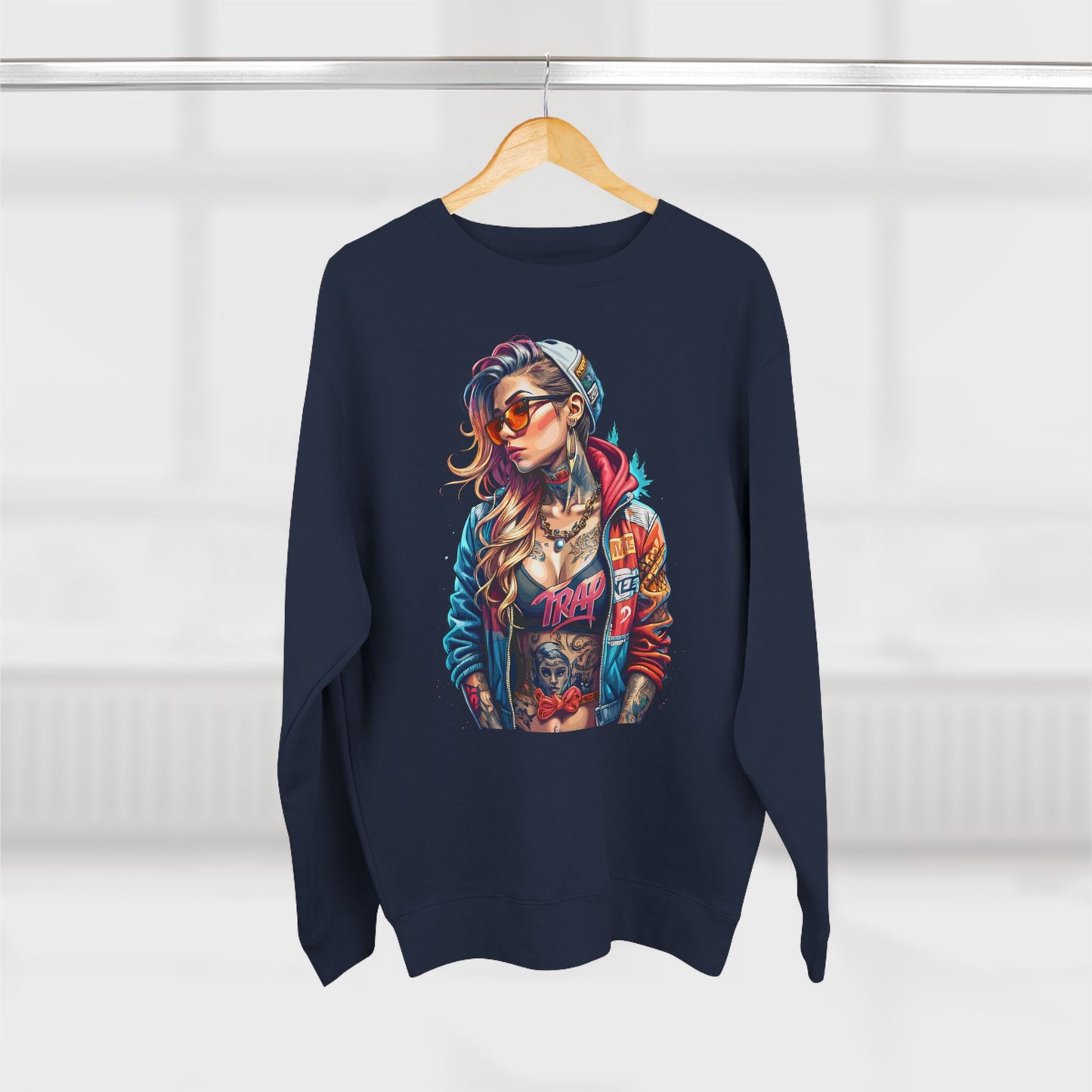 trap music urban design crewneck sweatshirt