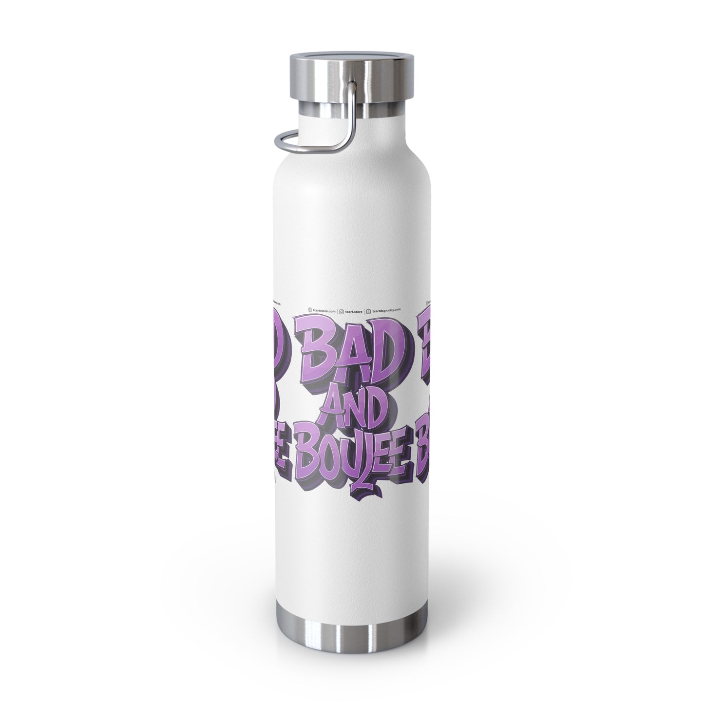 bad and boujee copper vacuum insulated bottle, 22oz