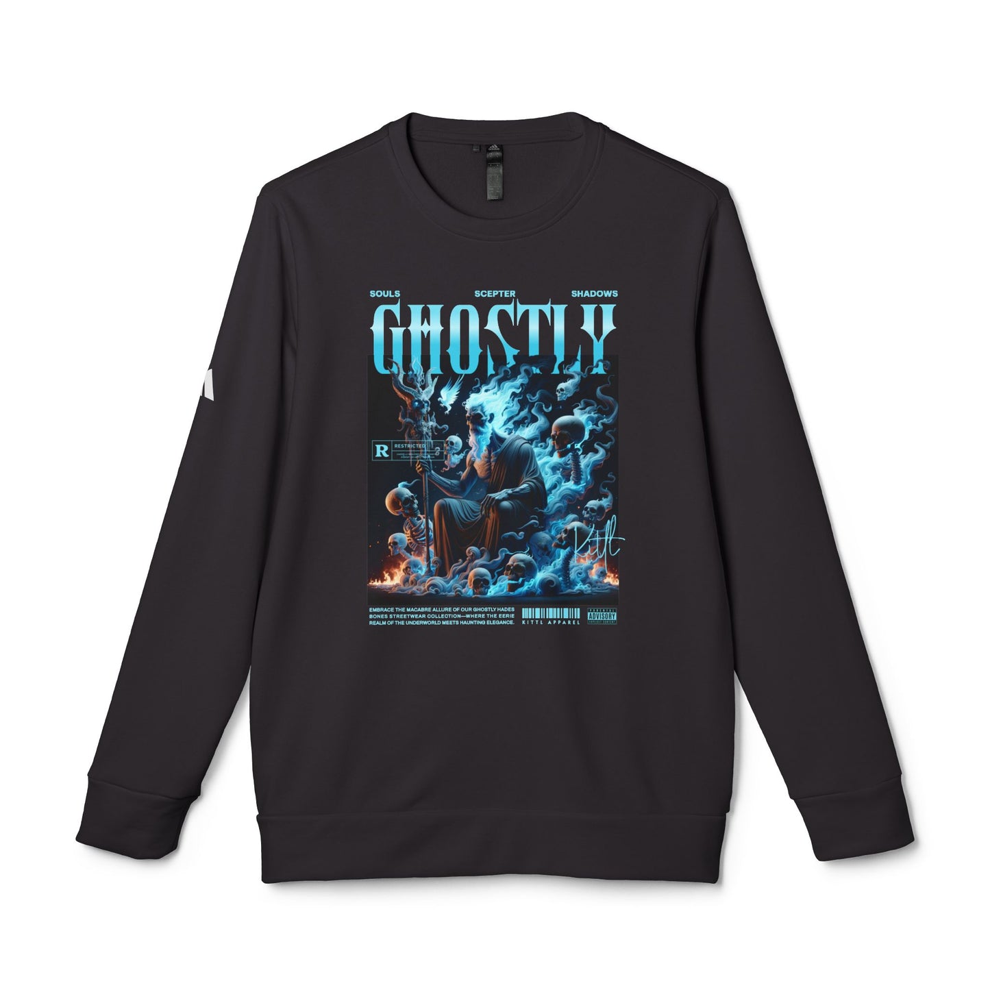 adidas urban ghostly design fleece crewneck sweatshirt
