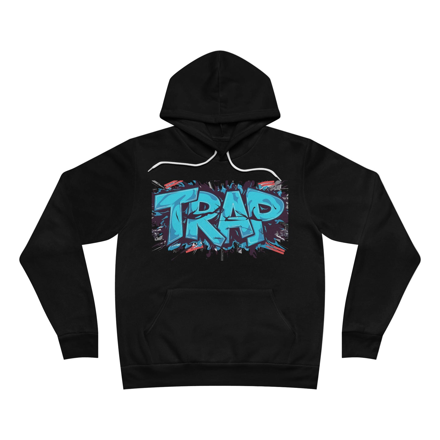 trap urban design fleece pullover hoodie