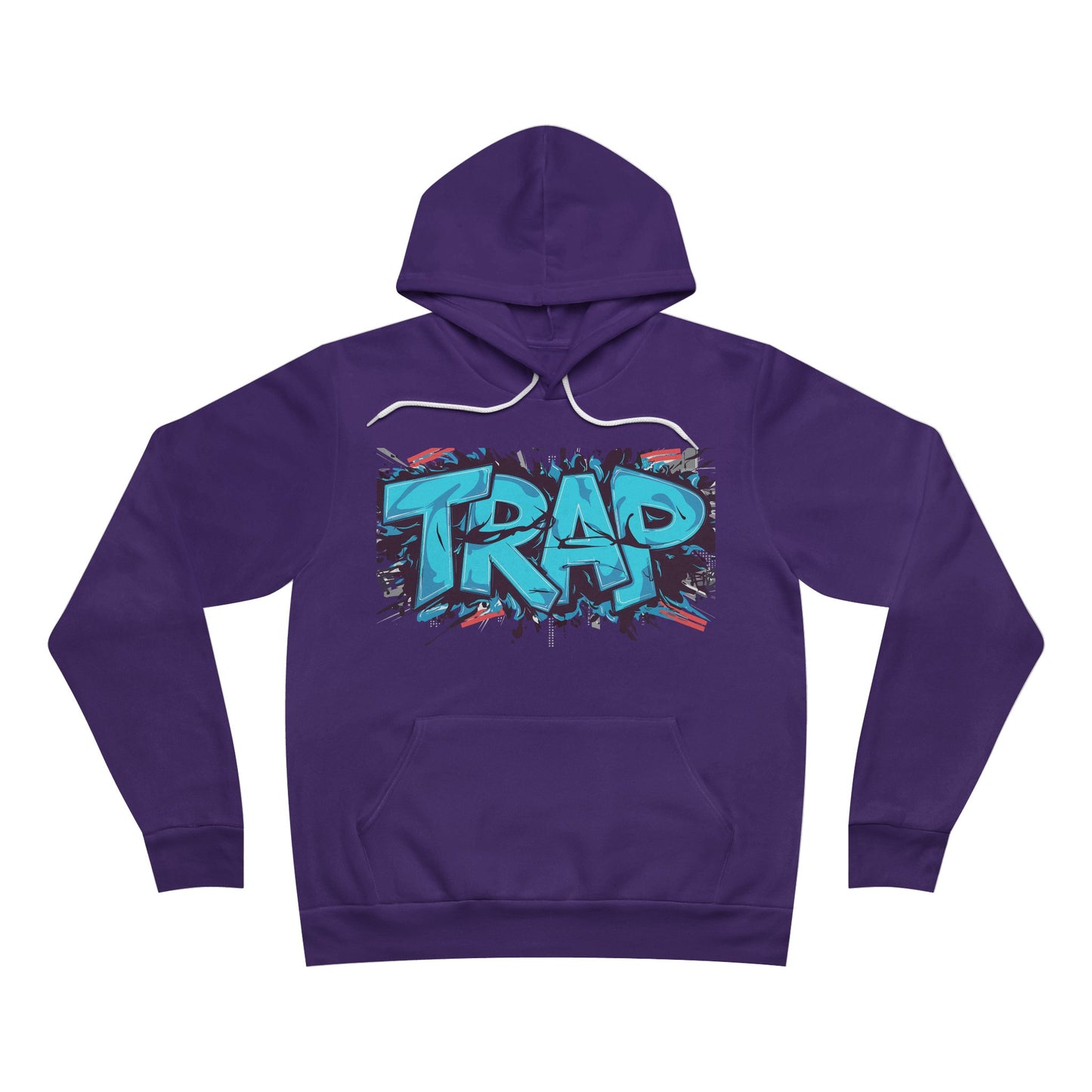 trap urban design fleece pullover hoodie