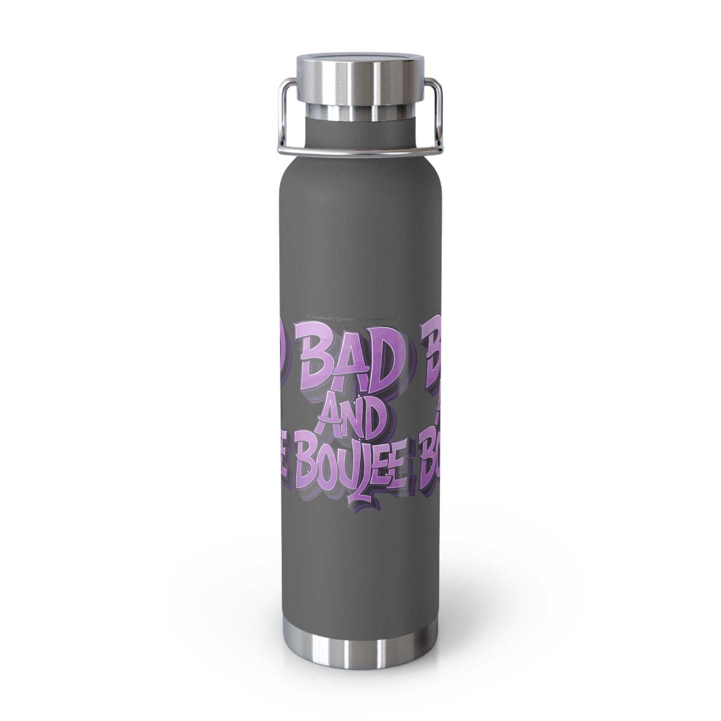 bad and boujee copper vacuum insulated bottle, 22oz