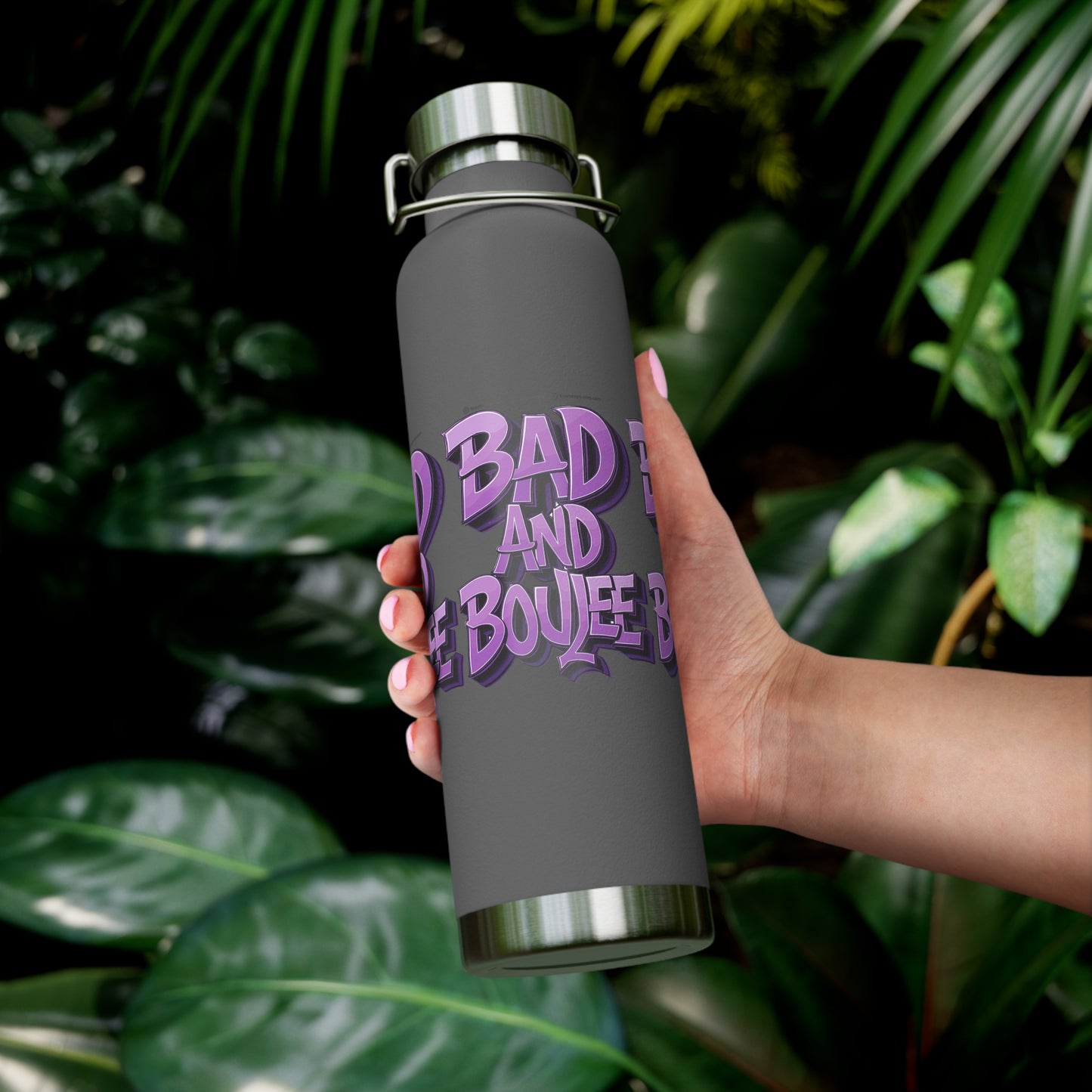 bad and boujee copper vacuum insulated bottle, 22oz