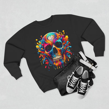 Urban Skull Unisex Sweatshirt - Edgy Streetwear Apparel, Hipster Graphic Jumper, Cool Skeleton Pullover, Trendy Goth Clothing, Alternative