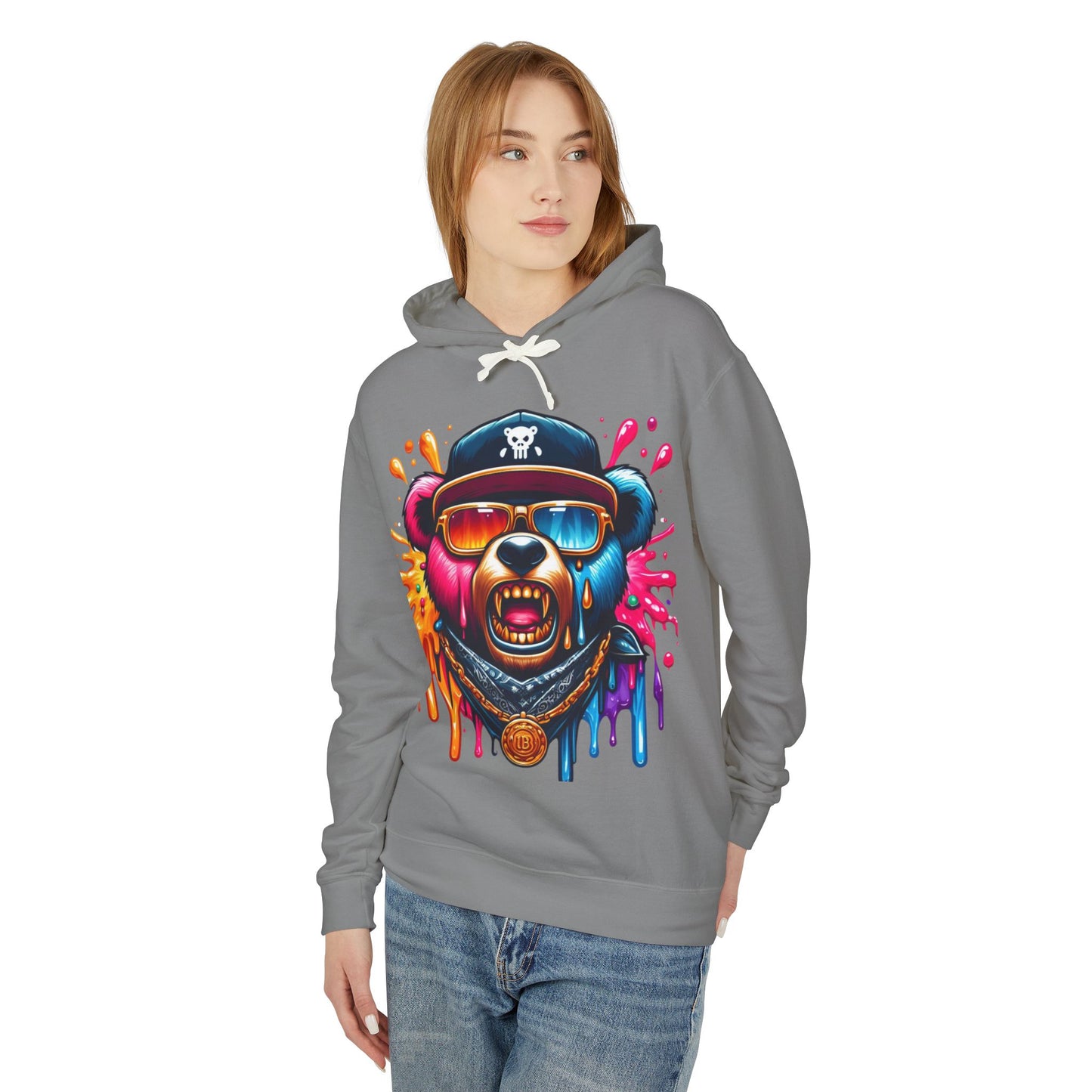 urban hip hop bear hooded sweatshirt